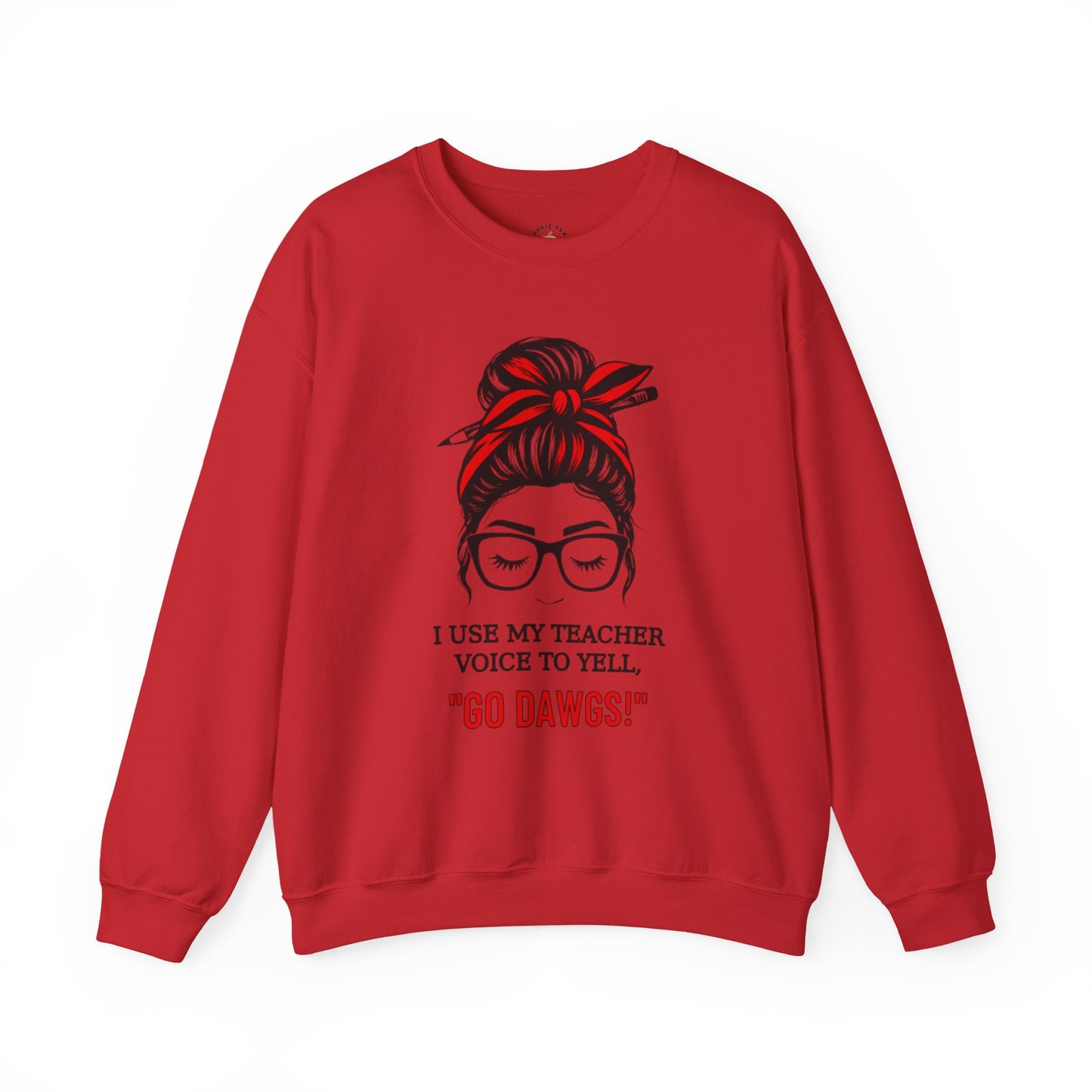 Crewneck Sweatshirt Teacher Voice GO DAWGS Game Day Football Unisex