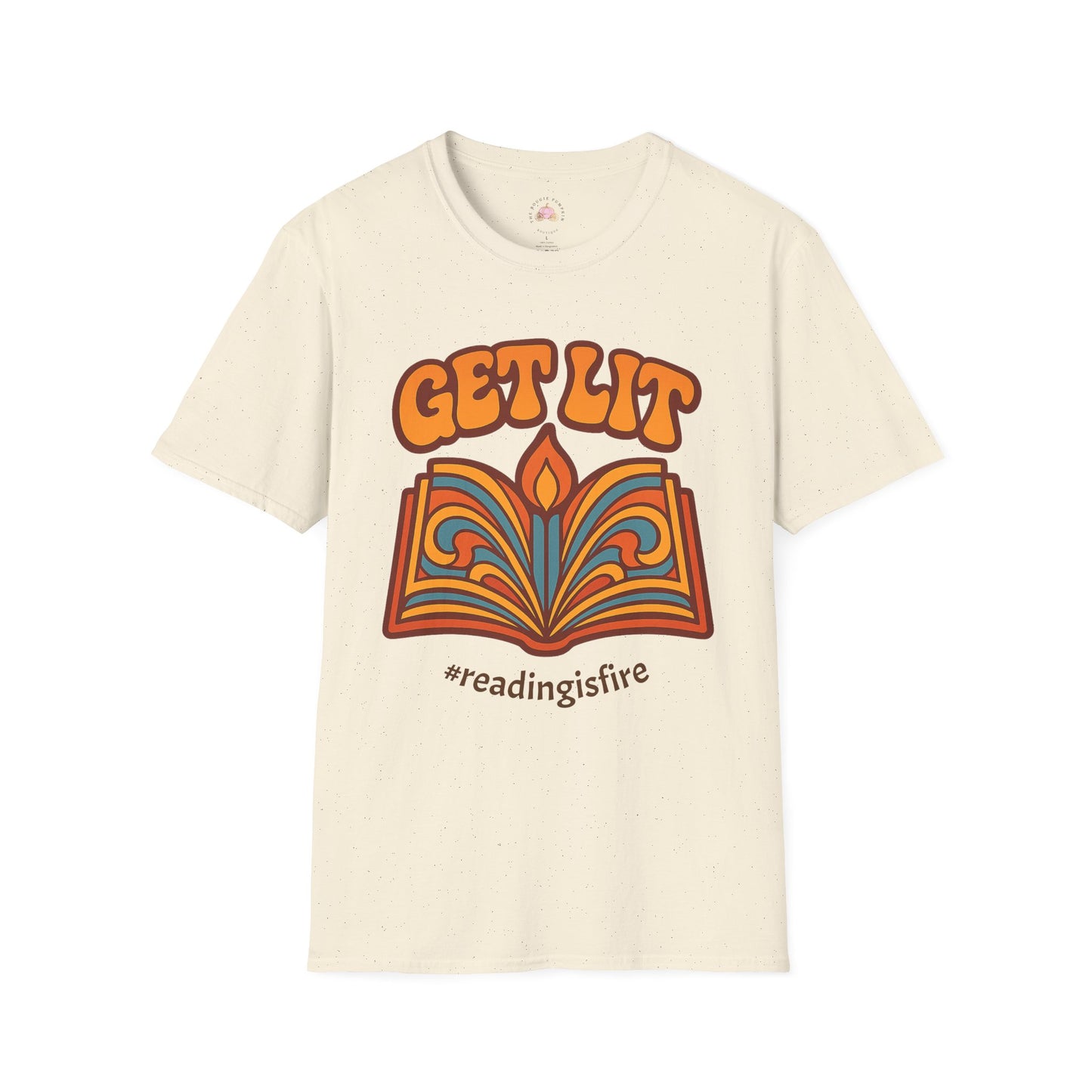 Book Lover's T-Shirt - GET LIT Design, Reading Gift, Literary Tee