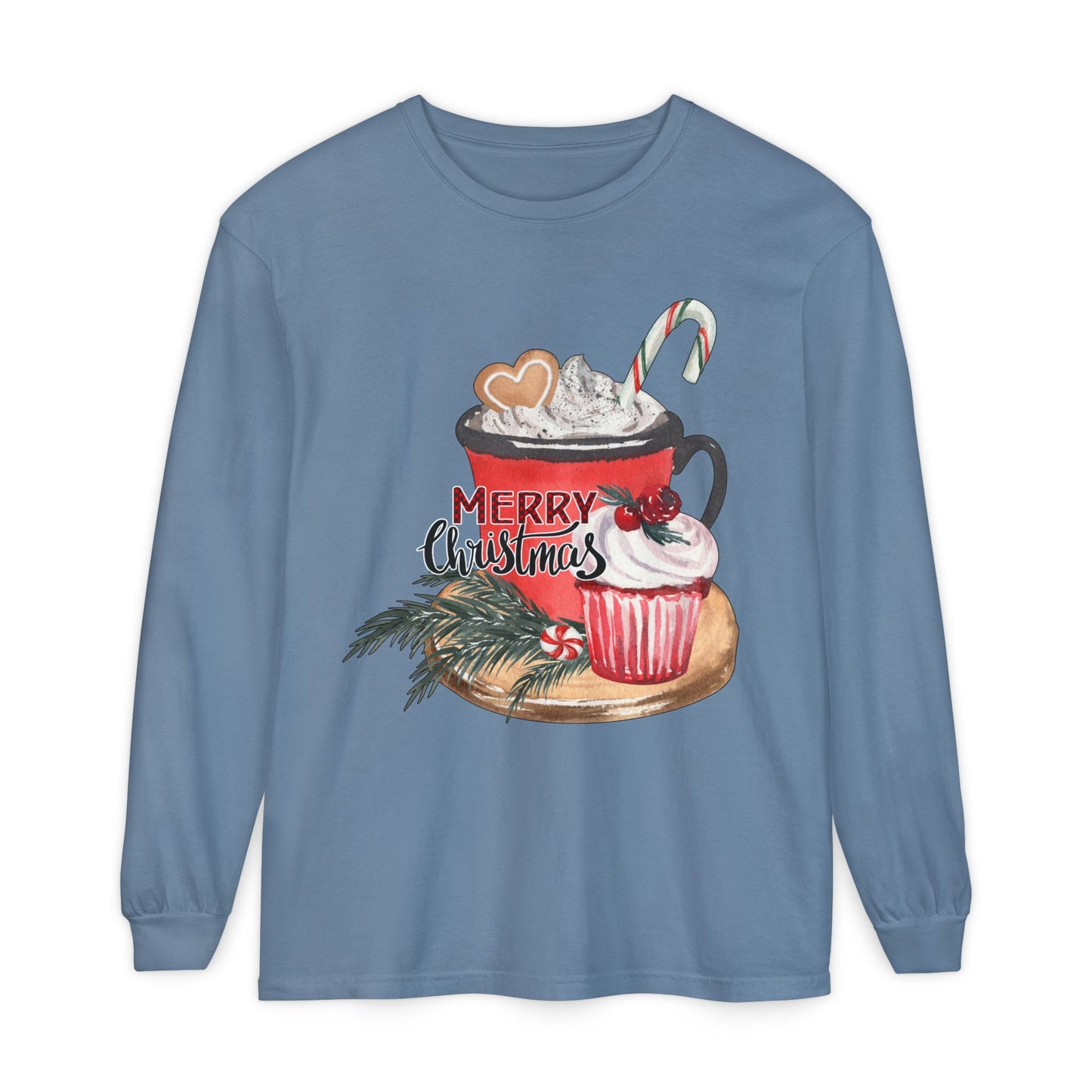 Merry Christmas Long Sleeve T-Shirt, Holiday Outfit, Unisex Tee, Cozy Gift, Winter Fashion, Festive Apparel