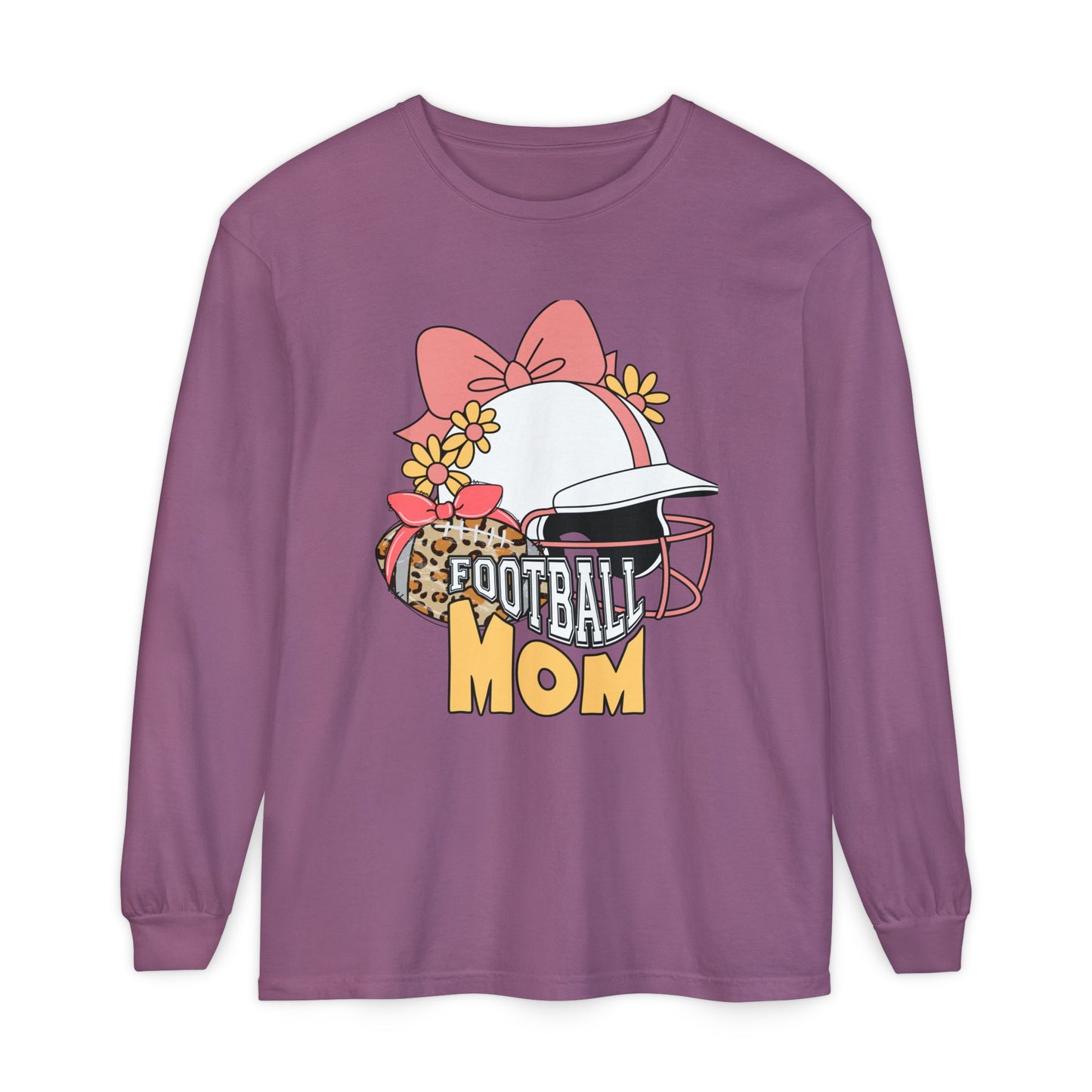 Football Mom Long Sleeve T-Shirt | Gift for Mothers, Sports Apparel, Casual Wear, Game Day Outfit, Fall Fashion