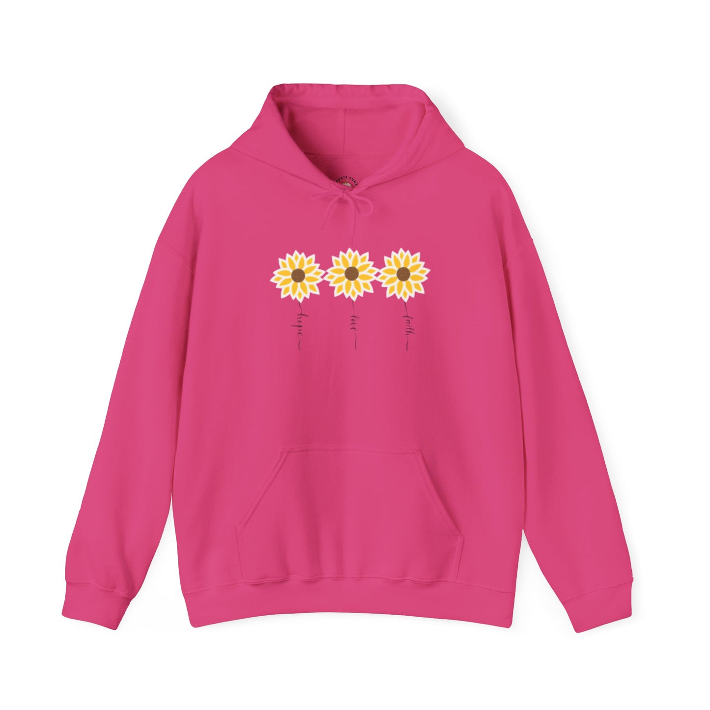 Faith, Hope, and Love Flowers Hoodie for Moms - Inspirational Unisex Hooded Sweatshirt