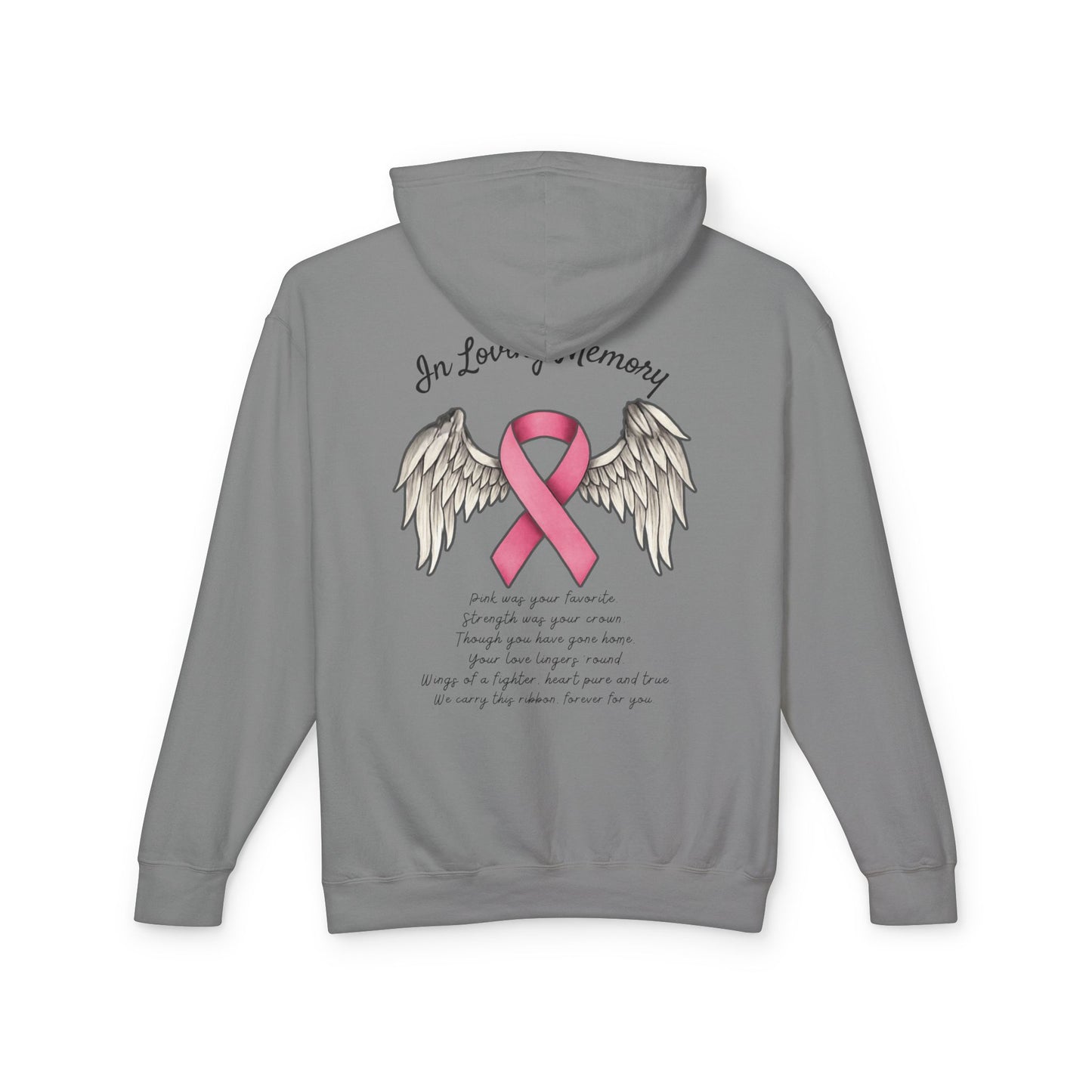 In Loving Memory Lightweight Hoodie, Memorial Hoodie, Breast Cancer Awareness Sweatshirt, Gift for Loved Ones, Fundraiser Apparel