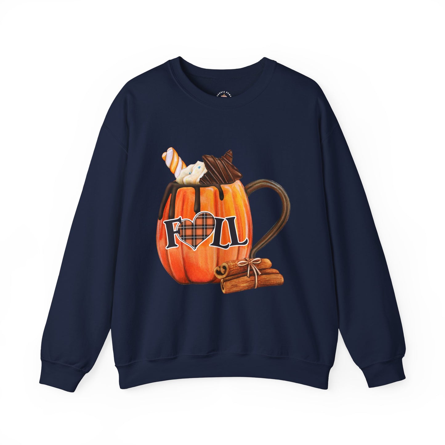 Autumn Vibes Pumpkin Mug Sweatshirt, Cozy Fall Clothing, Unisex Crewneck, Holiday Gift, Pumpkin Lovers, Casual Comfortable Sweatshirt