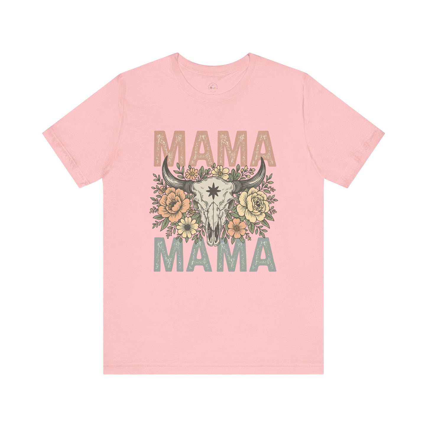 Western Floral “MAMA” Graphic Tee – Southern Boho Cow Skull Shirt - The Bougie Pumpkin Boutique