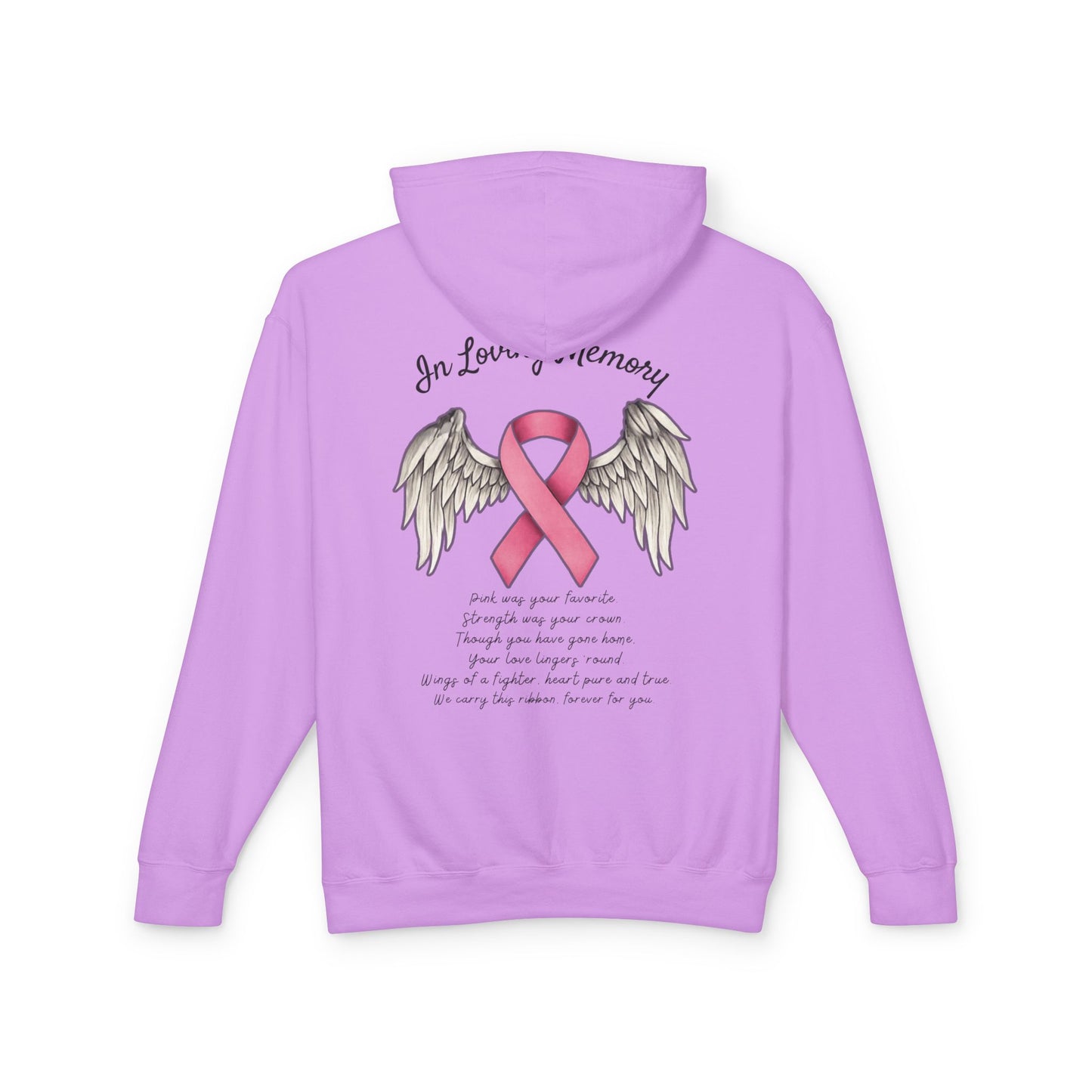 In Loving Memory Lightweight Hoodie, Memorial Hoodie, Breast Cancer Awareness Sweatshirt, Gift for Loved Ones, Fundraiser Apparel