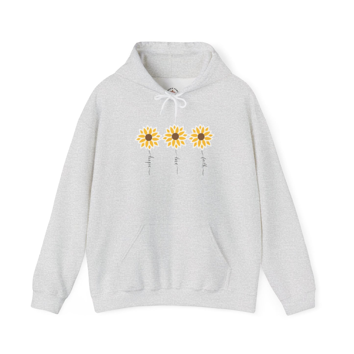 Faith, Hope, and Love Flowers Hoodie for Moms - Inspirational Unisex Hooded Sweatshirt