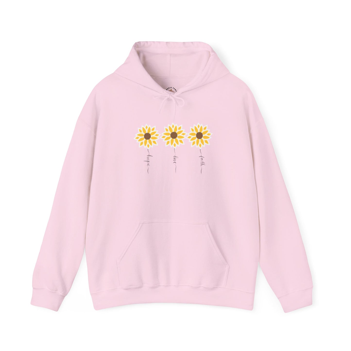 Faith, Hope, and Love Flowers Hoodie for Moms - Inspirational Unisex Hooded Sweatshirt