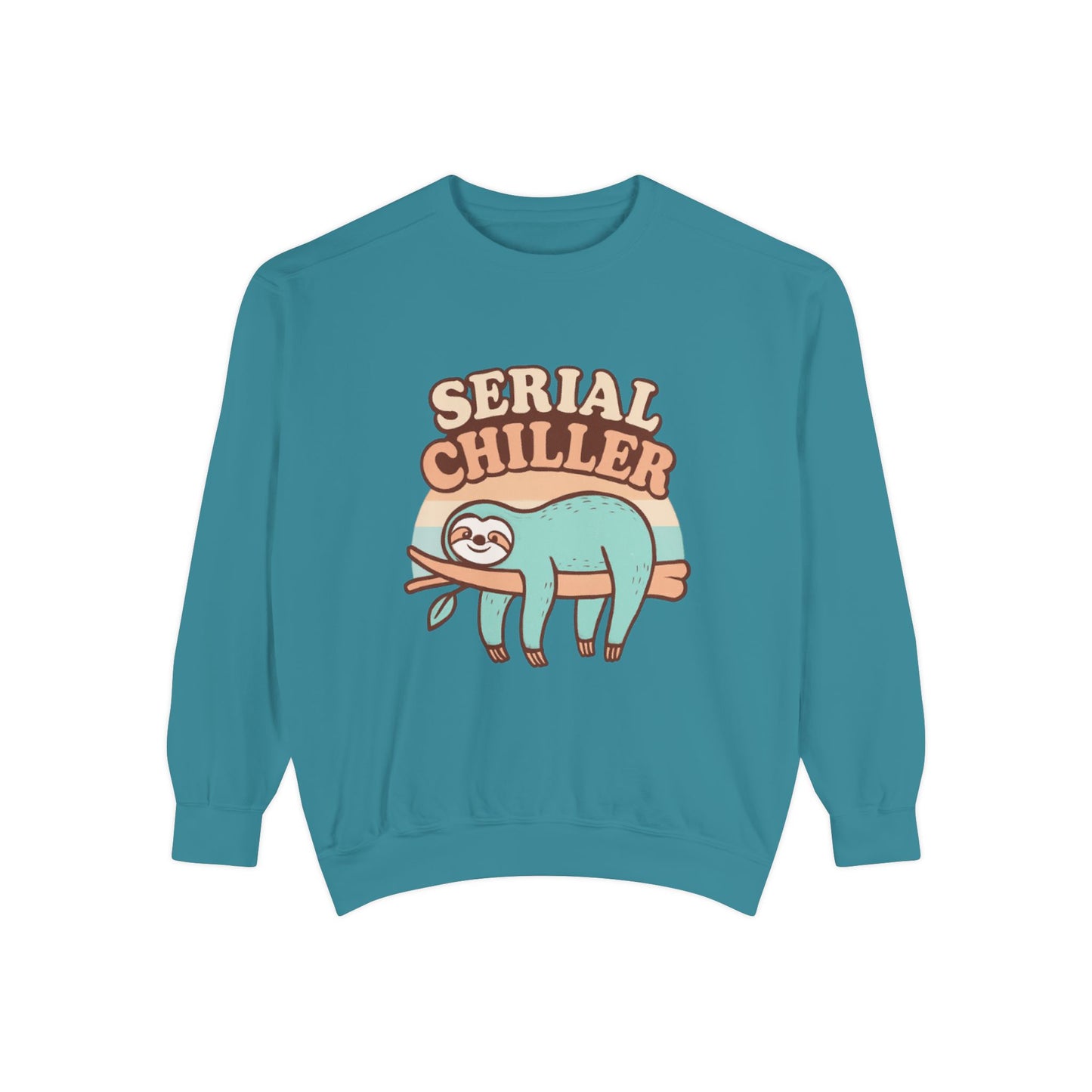 Sloth Vibes Sweatshirt - Funny Cozy Unisex Garment-Dyed Apparel