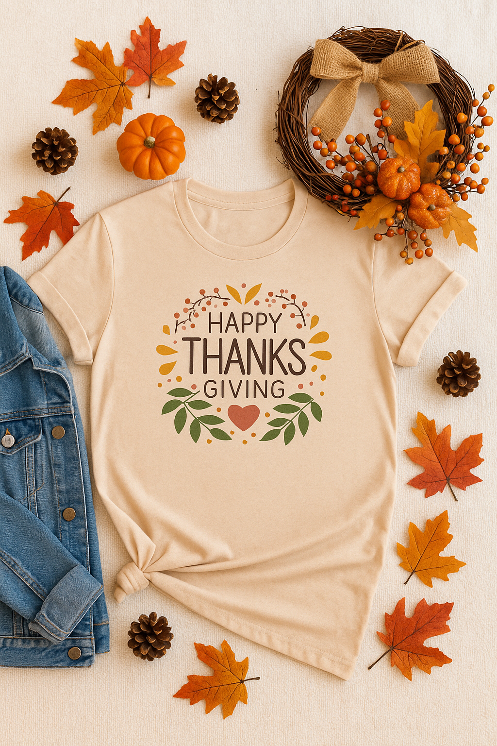 Happy Thanksgiving Unisex Tee | Fall Faith & Family Shirt β The Bougie Pumpkin Boutique
