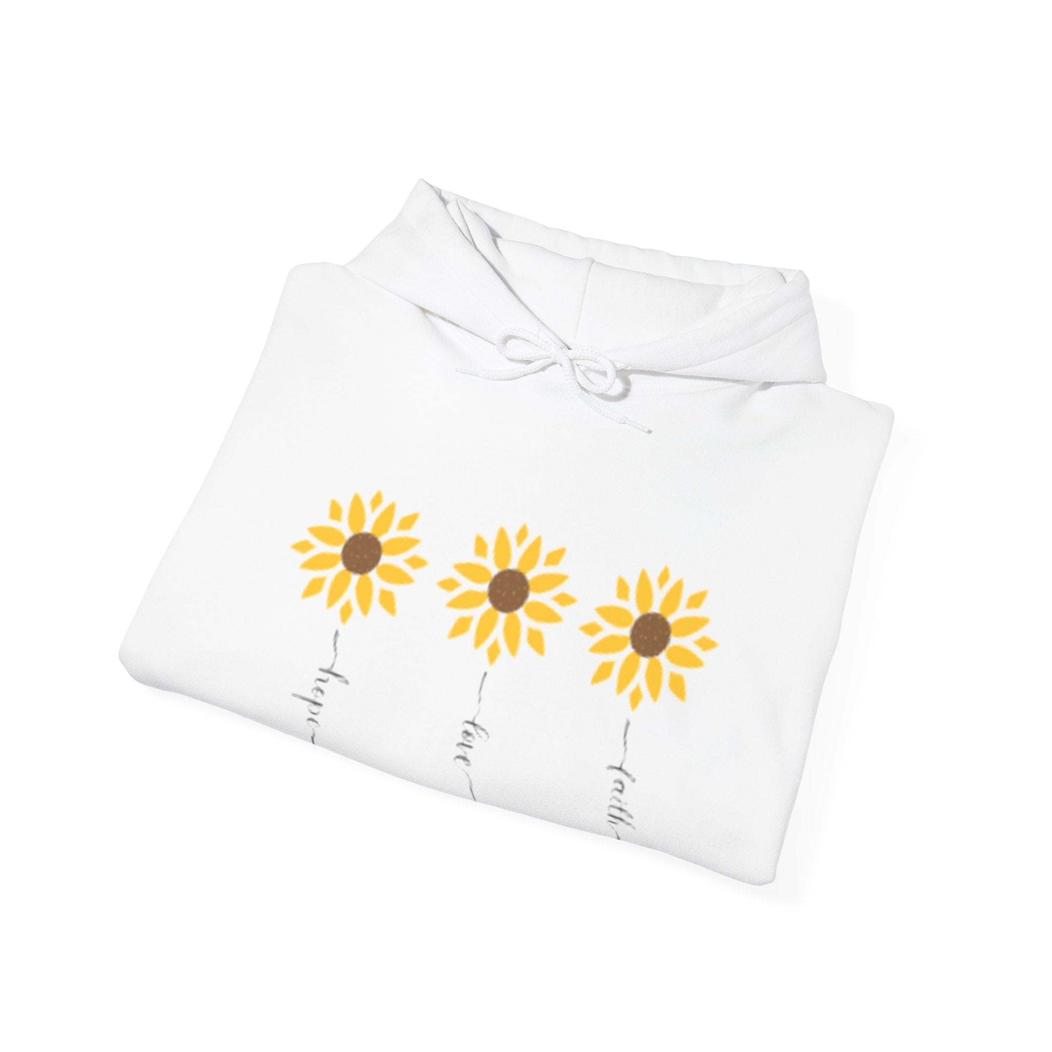Faith, Hope, and Love Flowers Hoodie for Moms - Inspirational Unisex Hooded Sweatshirt