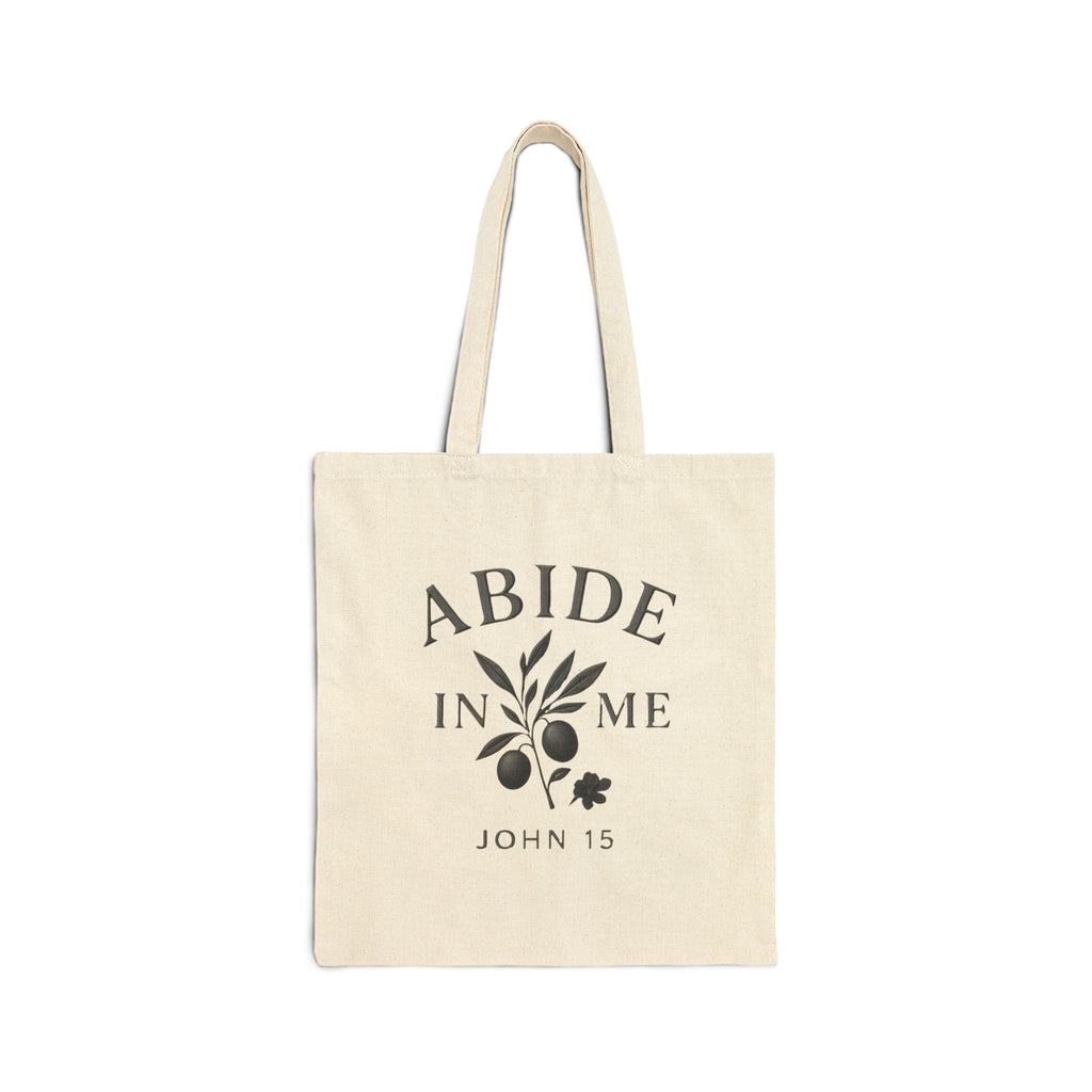 Abide in Me Canvas Tote Bag | John 15 Scripture Bag | Christian Faith Tote – The Bougie Pumpkin Boutique