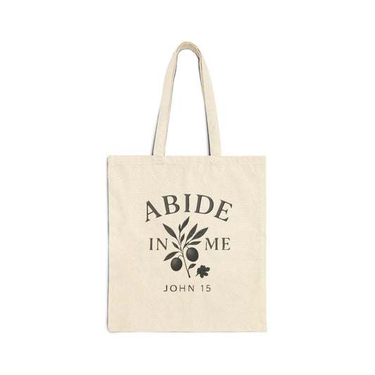 Abide in Me Canvas Tote Bag | John 15 Scripture Bag | Christian Faith Tote – The Bougie Pumpkin Boutique - The Bougie Pumpkin Boutique