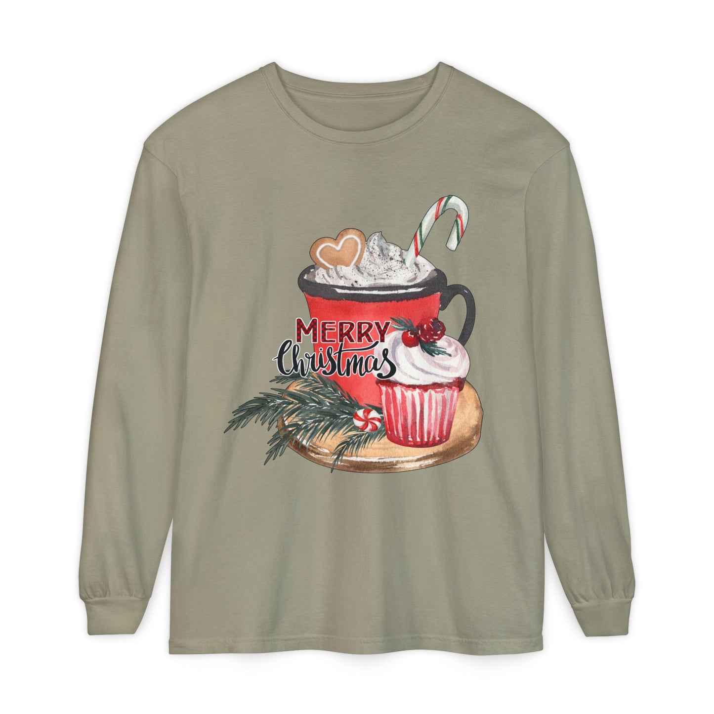 Merry Christmas Long Sleeve T-Shirt, Holiday Outfit, Unisex Tee, Cozy Gift, Winter Fashion, Festive Apparel