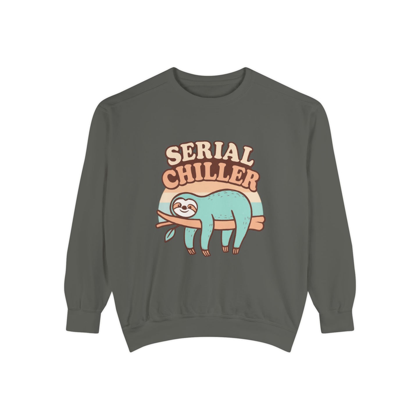 Sloth Vibes Sweatshirt - Funny Cozy Unisex Garment-Dyed Apparel
