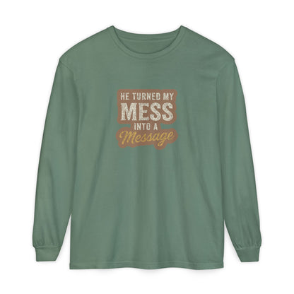 He Turned My Mess Into My Message Sweatshirt | Faith & Grace Christian Shirt – Bougie Pumpkin Boutique - The Bougie Pumpkin Boutique