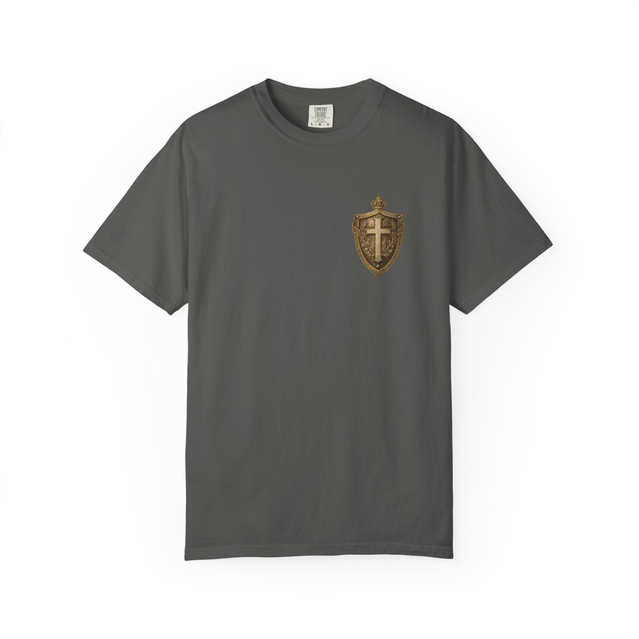 Christian Shield T-Shirt — Vintage Cross Emblem Tee
