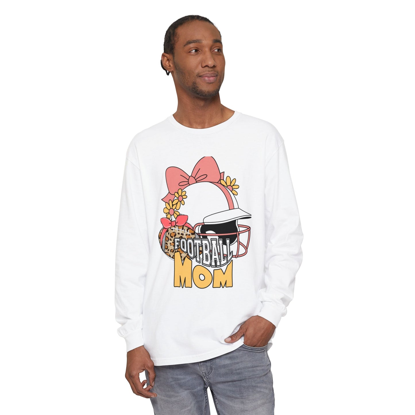 Football Mom Long Sleeve T-Shirt | Gift for Mothers, Sports Apparel, Casual Wear, Game Day Outfit, Fall Fashion