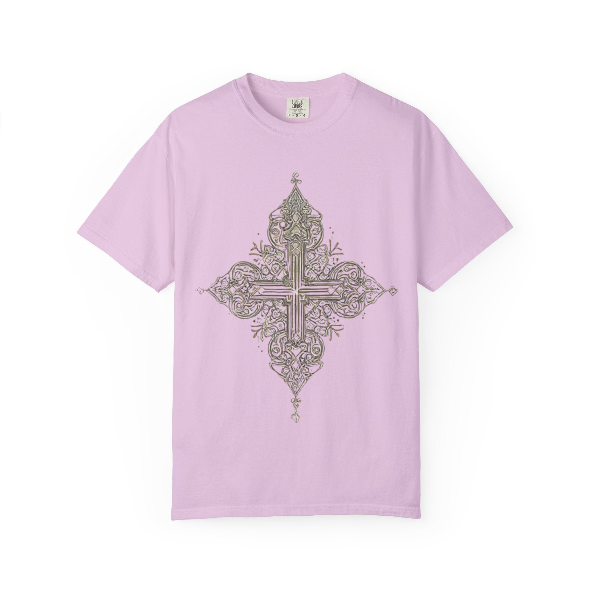 Ornate Vintage Cross T-Shirt — Gothic Floral Cross Graphic Tee