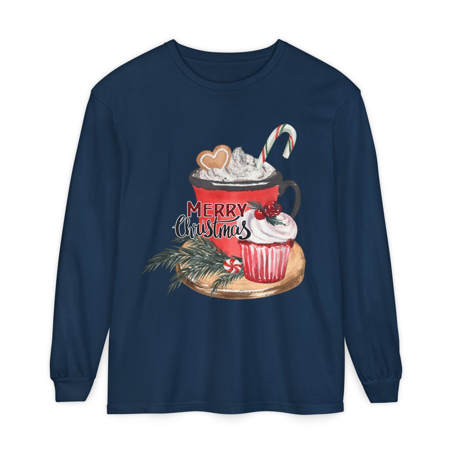 Merry Christmas Long Sleeve T-Shirt, Holiday Outfit, Unisex Tee, Cozy Gift, Winter Fashion, Festive Apparel