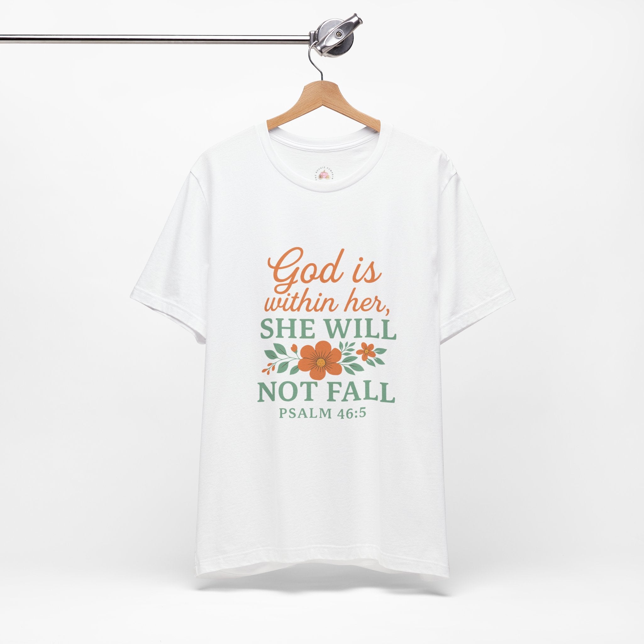 God Is Within Her T-Shirt | Psalm 46:5 Christian Tee | Faith & Strength Floral Scripture Shirt – Bougie Pumpkin Boutique