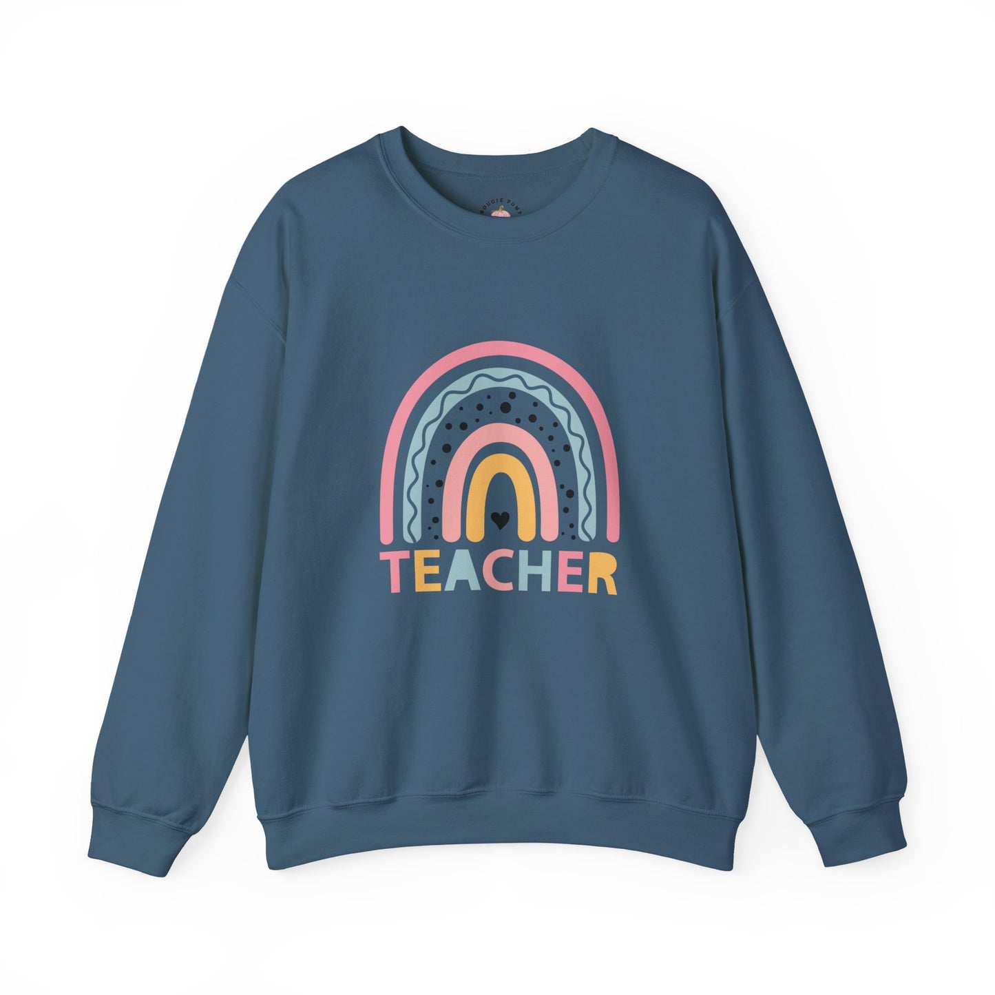 Rainbow Teacher Crewneck Sweatshirt - Cozy Gift for Educators, Back to School, Teacher Appreciation, Classroom Wear, Cute Sweatshirt