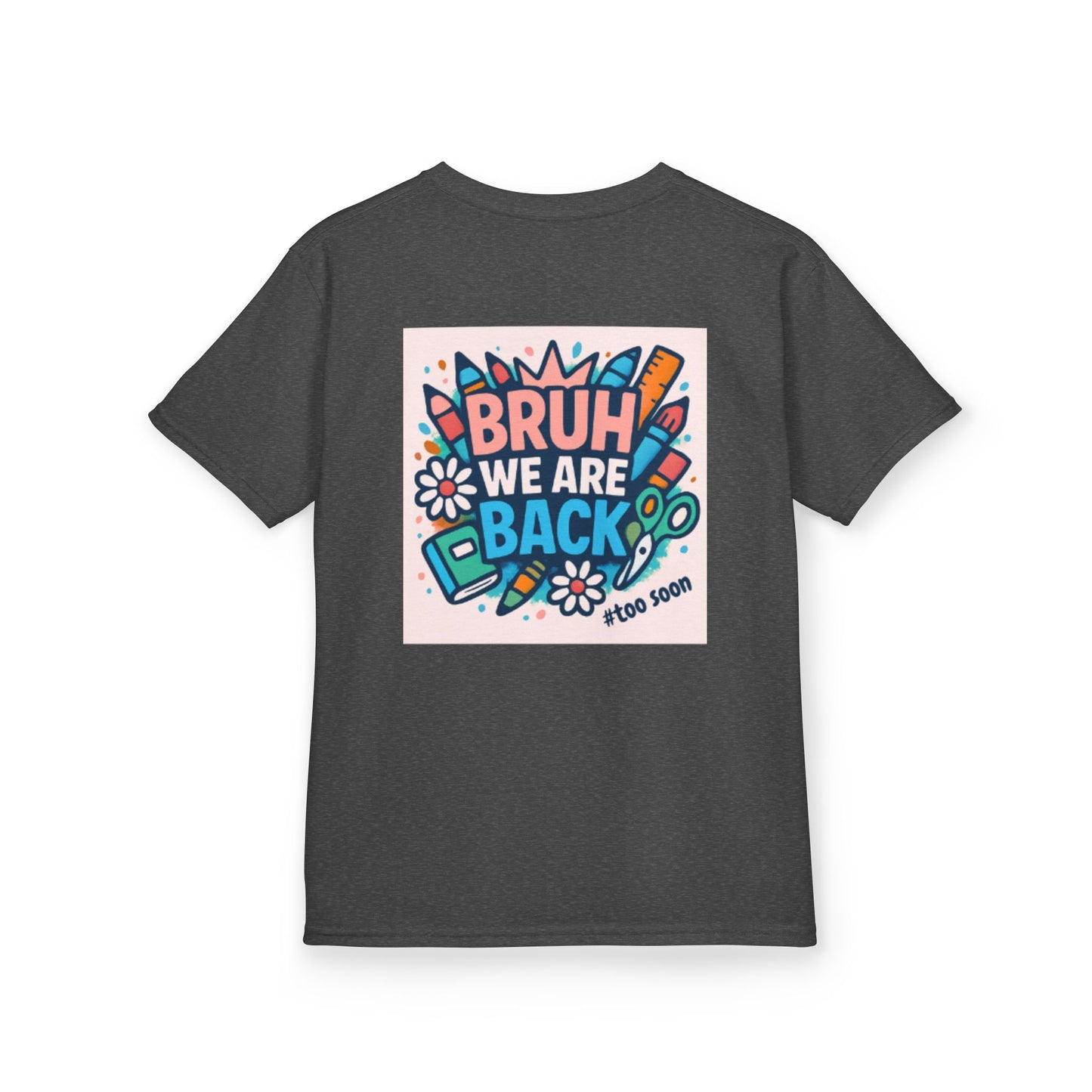 Kids Graphic Tee - Fun Bruh Design for Back to School, Cute T-Shirt, Gifts for Children, Birthday Present, Summer Fashion
