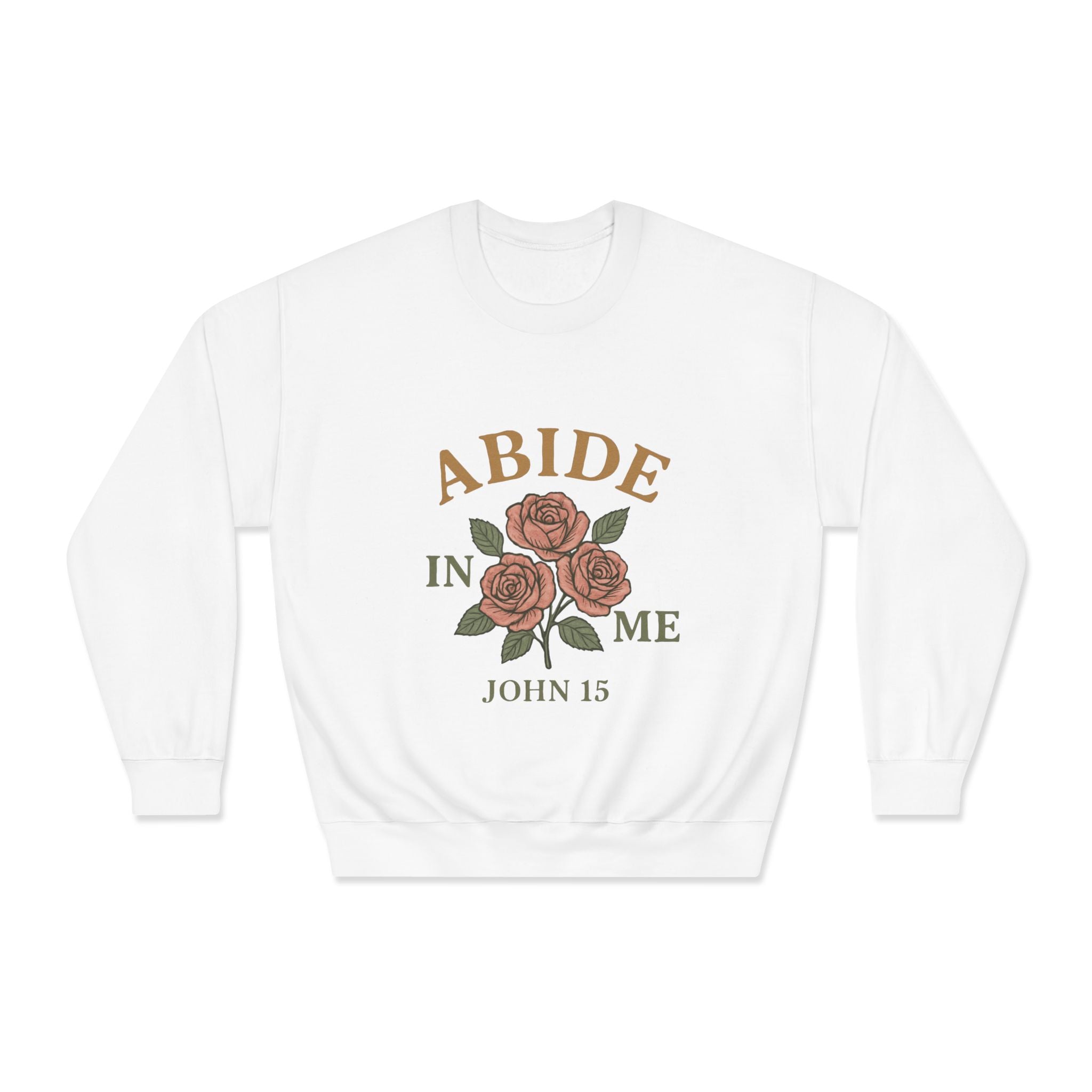 Abide in Me Sweatshirt | John 15 Scripture Crewneck | Faith & Fire Collection – The Bougie Pumpkin Boutique