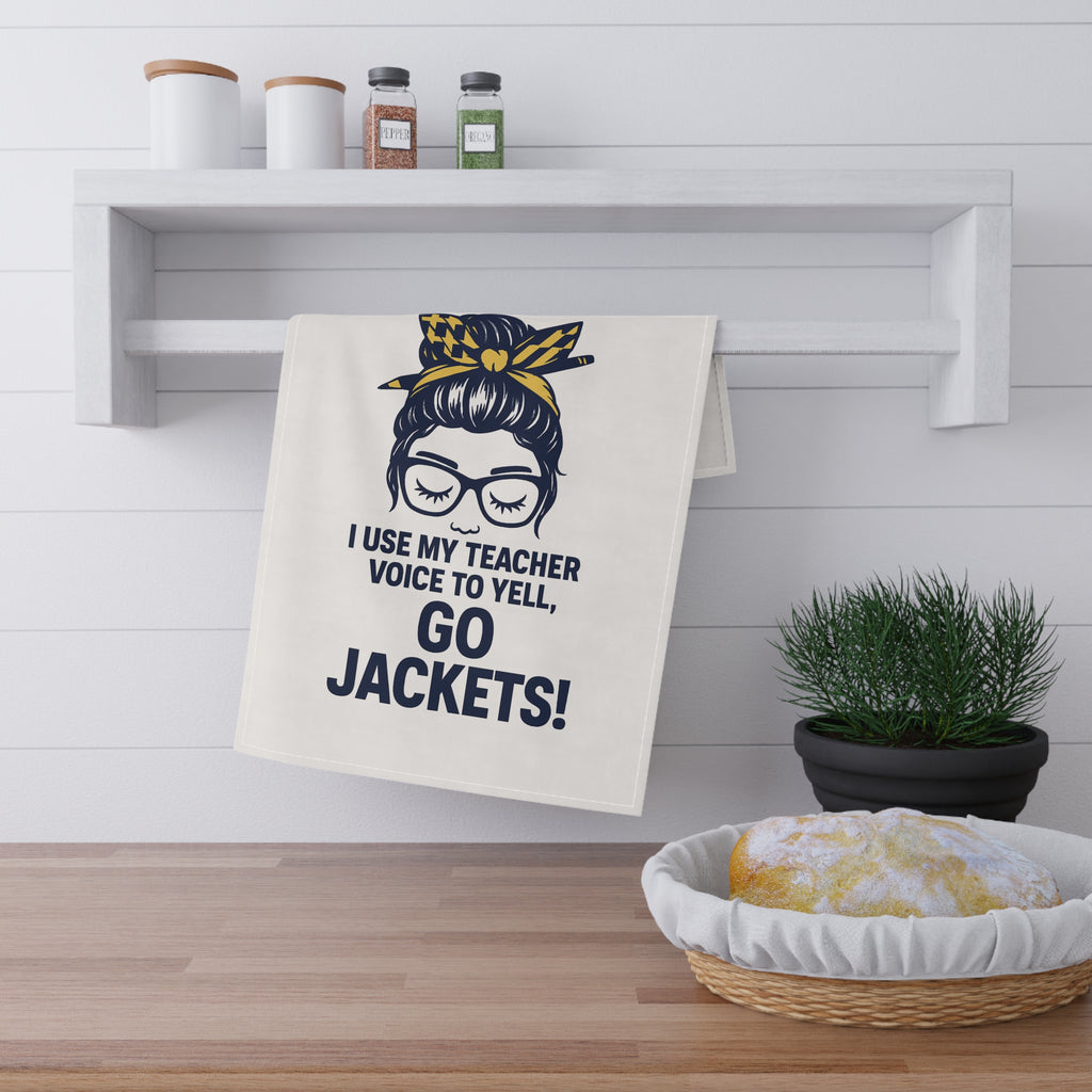 I Use My Teacher Voice to Yell Go Jackets Tea Towel | Teacher Gift & School Spirit Decor – The Bougie Pumpkin Boutique