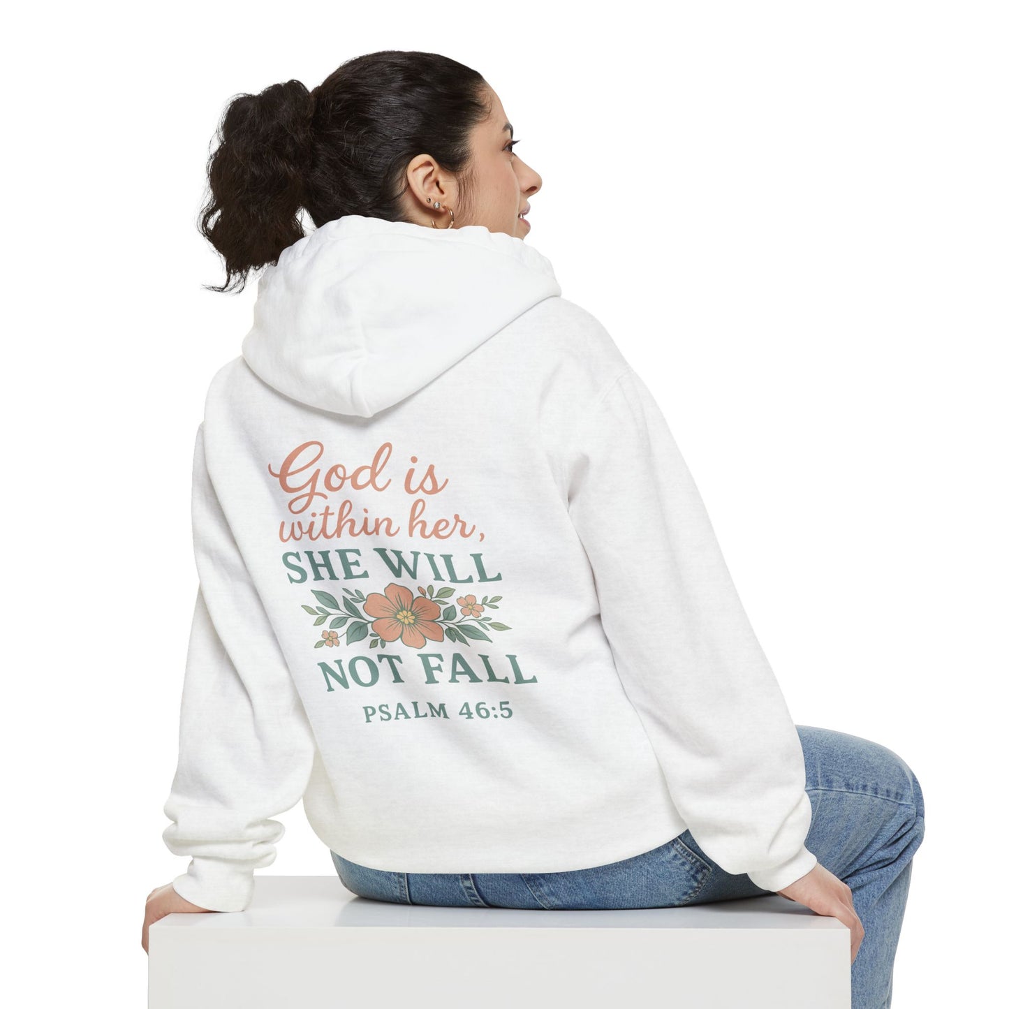 God Is Within Her, She Will Not Fall Hoodie | Psalm 46:5 Faith Hoodie – Bougie Pumpkin Boutique - The Bougie Pumpkin Boutique