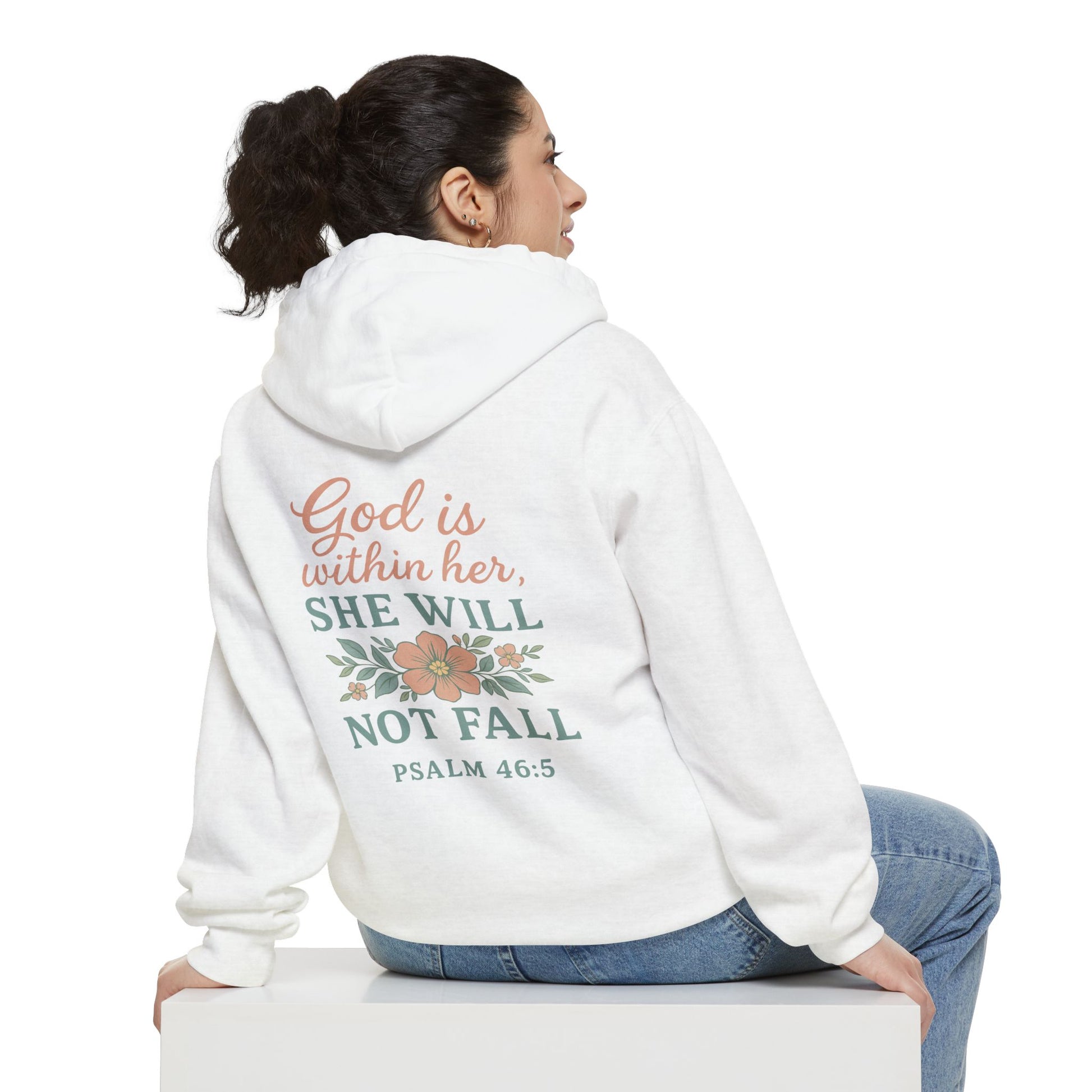 God Is Within Her, She Will Not Fall Hoodie | Psalm 46:5 Faith Hoodie – Bougie Pumpkin Boutique - The Bougie Pumpkin Boutique