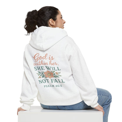 God Is Within Her, She Will Not Fall Hoodie | Psalm 46:5 Faith Hoodie – Bougie Pumpkin Boutique - The Bougie Pumpkin Boutique