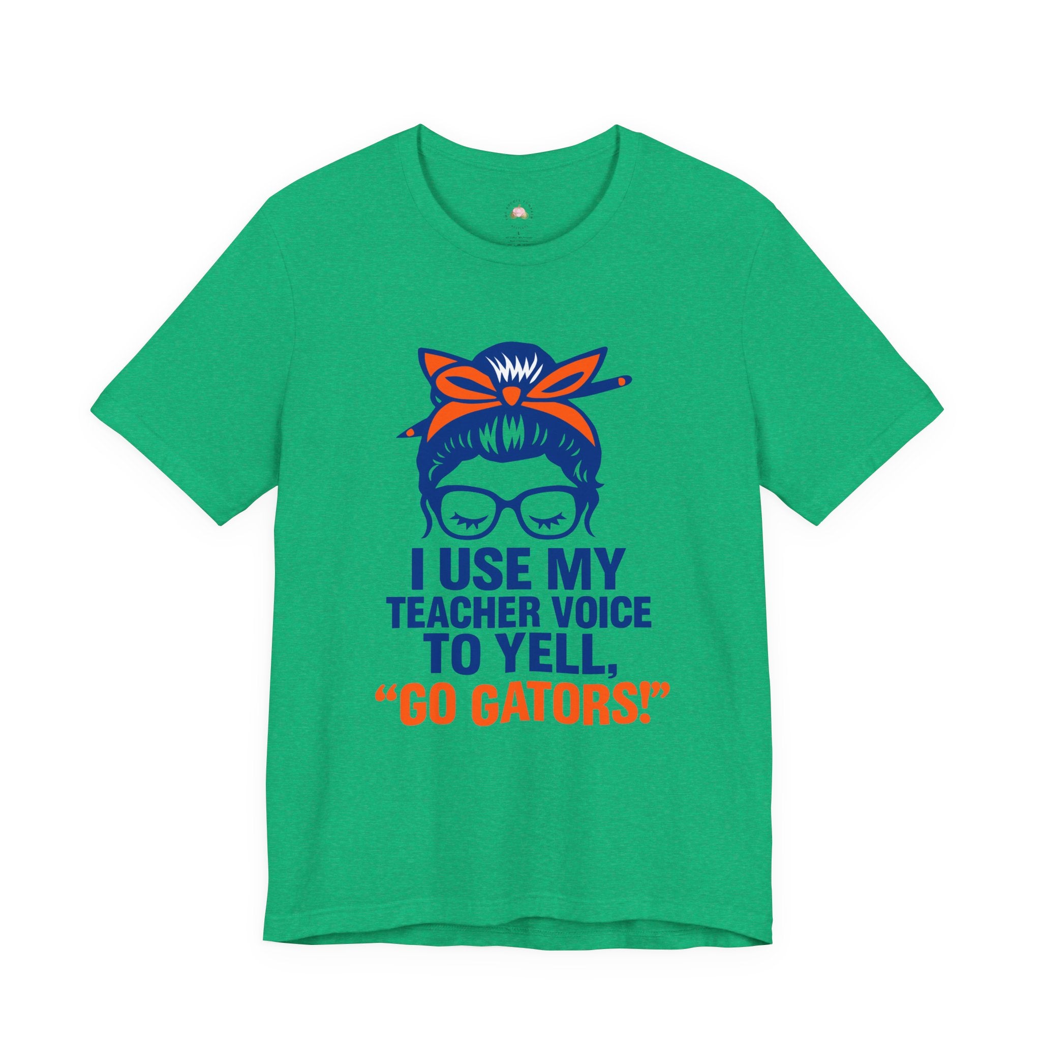 Teacher Voice Football Shirt – Game Day Spirit Tee in Blue & Orange | Funny Teacher Shirt | Bougie Pumpkin Boutique