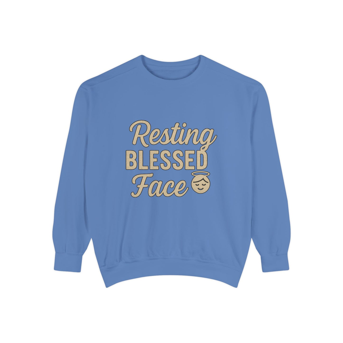 Resting Blessed Face Sweatshirt – Funny Christian Crewneck for Women - The Bougie Pumpkin Boutique