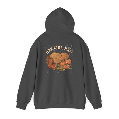 Hooded Sweatshirt - Hay, girl, hay - Cozy and Stylish Unisex Pullover - The Bougie Pumpkin Boutique