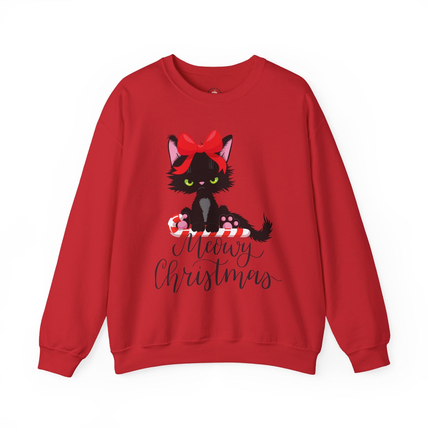 Meowy Christmas Cat Crewneck Sweatshirt | Perfect Holiday Gift, Cozy Sweatshirt for Pet Lovers, Festive Cat Apparel, Cute Christmas Clothes