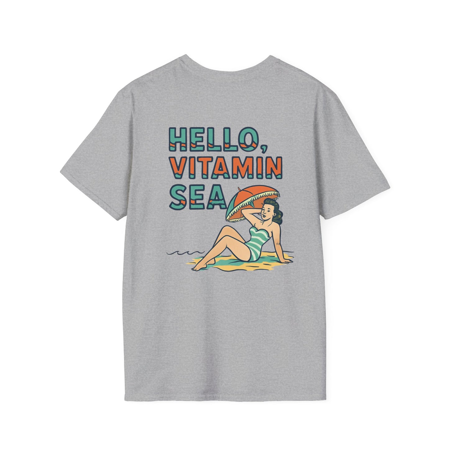 Hello Vitamin Sea Unisex T-Shirt, Beachwear, Summer Vibes, Vacation Tee, Casual Outfit, Gift for Sea Lovers, Vintage