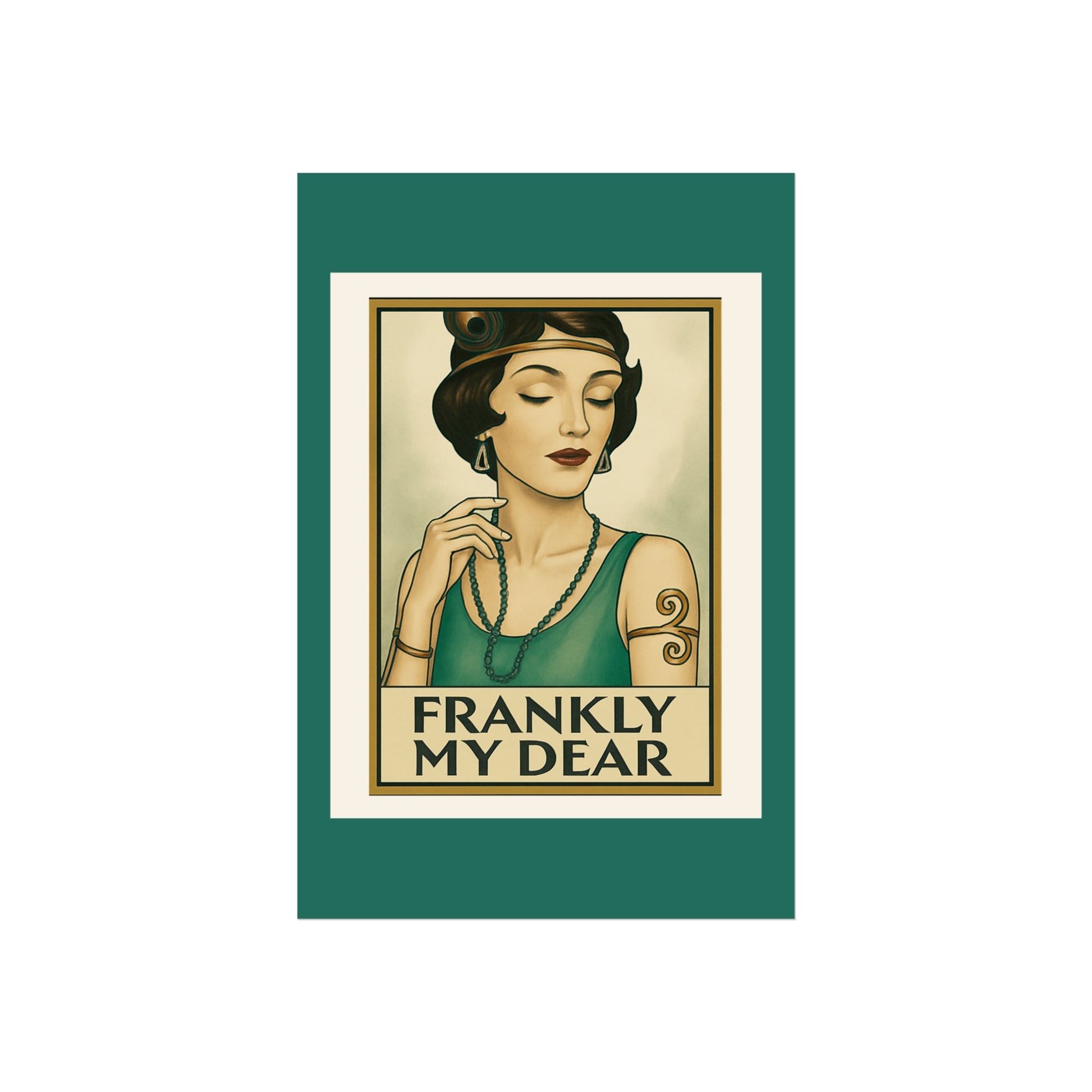 Art Deco Wall Poster — "Frankly My Dear" Vintage Portrait Print