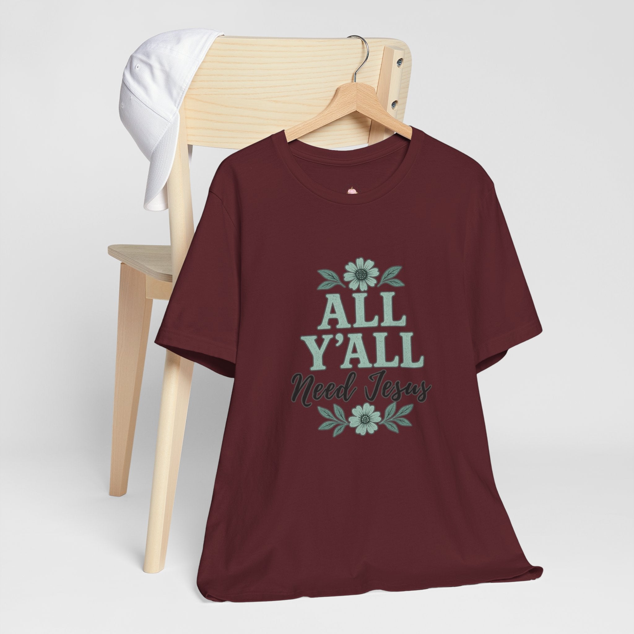 All Y’all Need Jesus Tee — Floral Christian Faith T‑Shirt