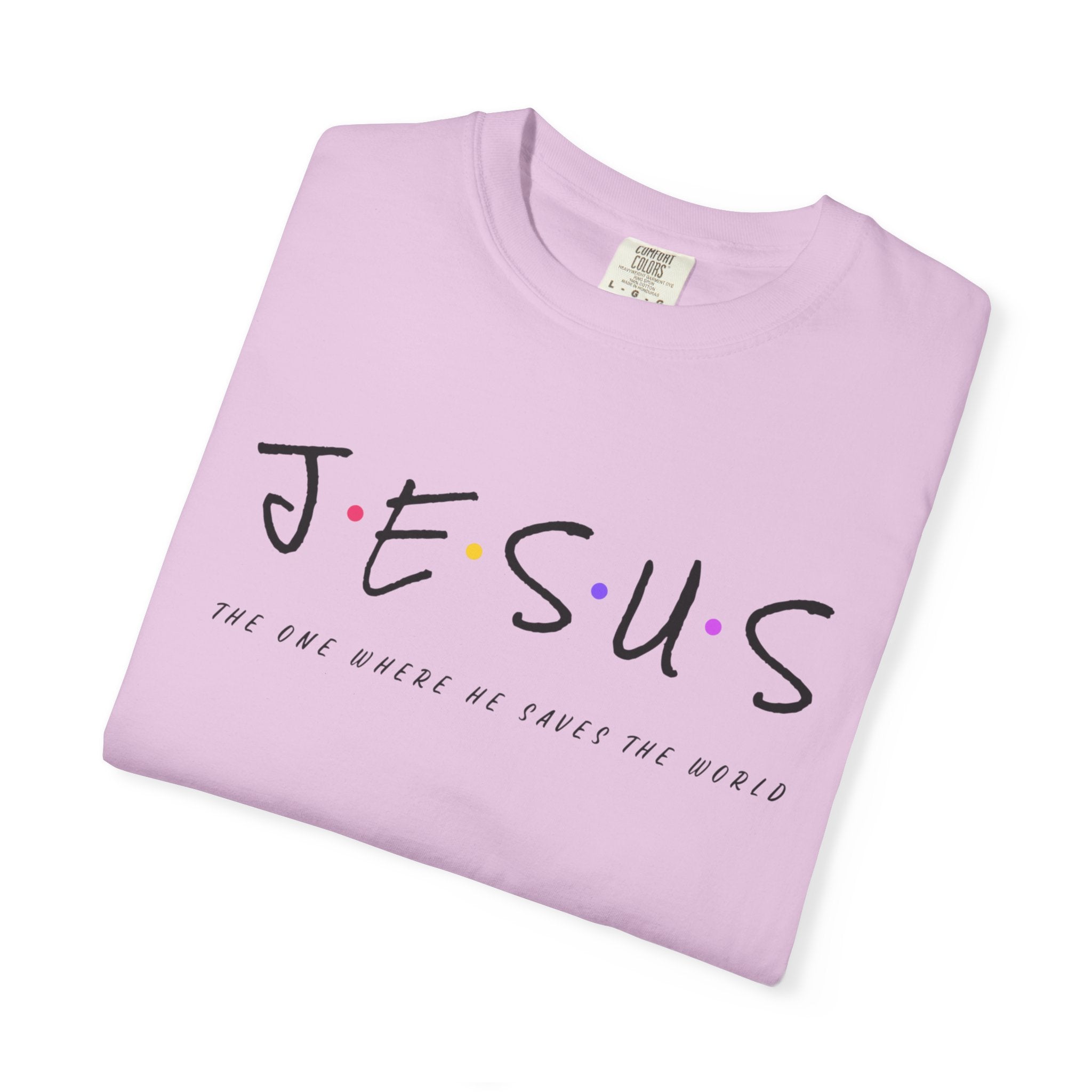 Jesus Graphic T-Shirt — 'Jesus' with Dots Faith Tee