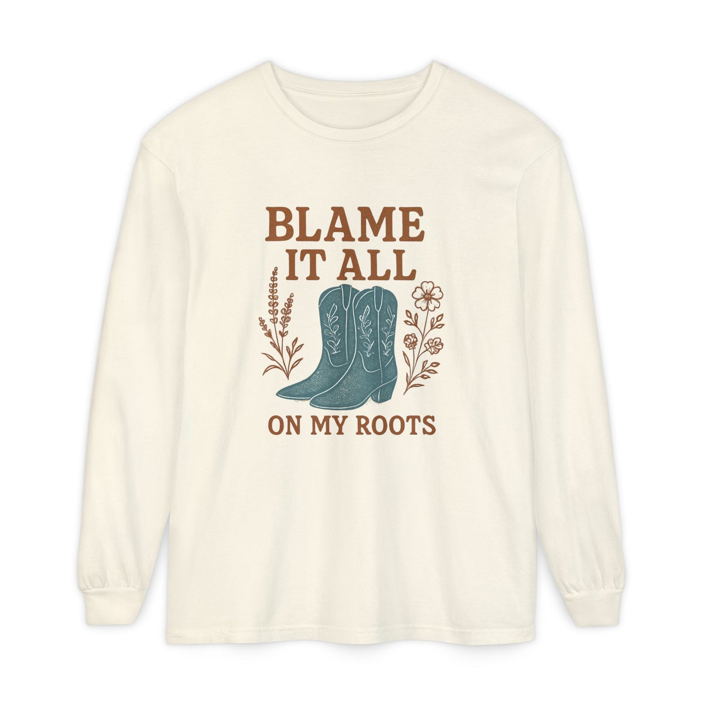Blame It All On My Roots Graphic Sweatshirt | Southern Faith Boutique Apparel - The Bougie Pumpkin Boutique