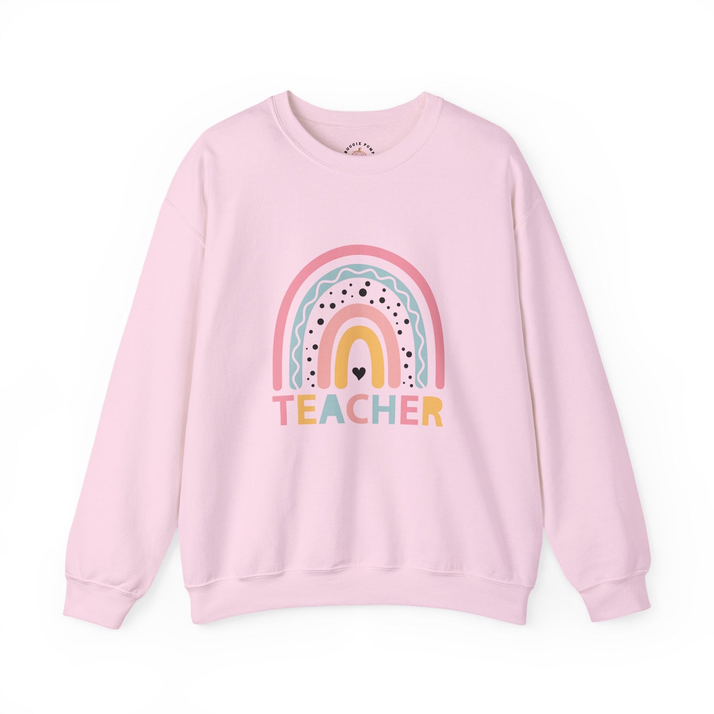 Rainbow Teacher Crewneck Sweatshirt - Cozy Gift for Educators, Back to School, Teacher Appreciation, Classroom Wear, Cute Sweatshirt