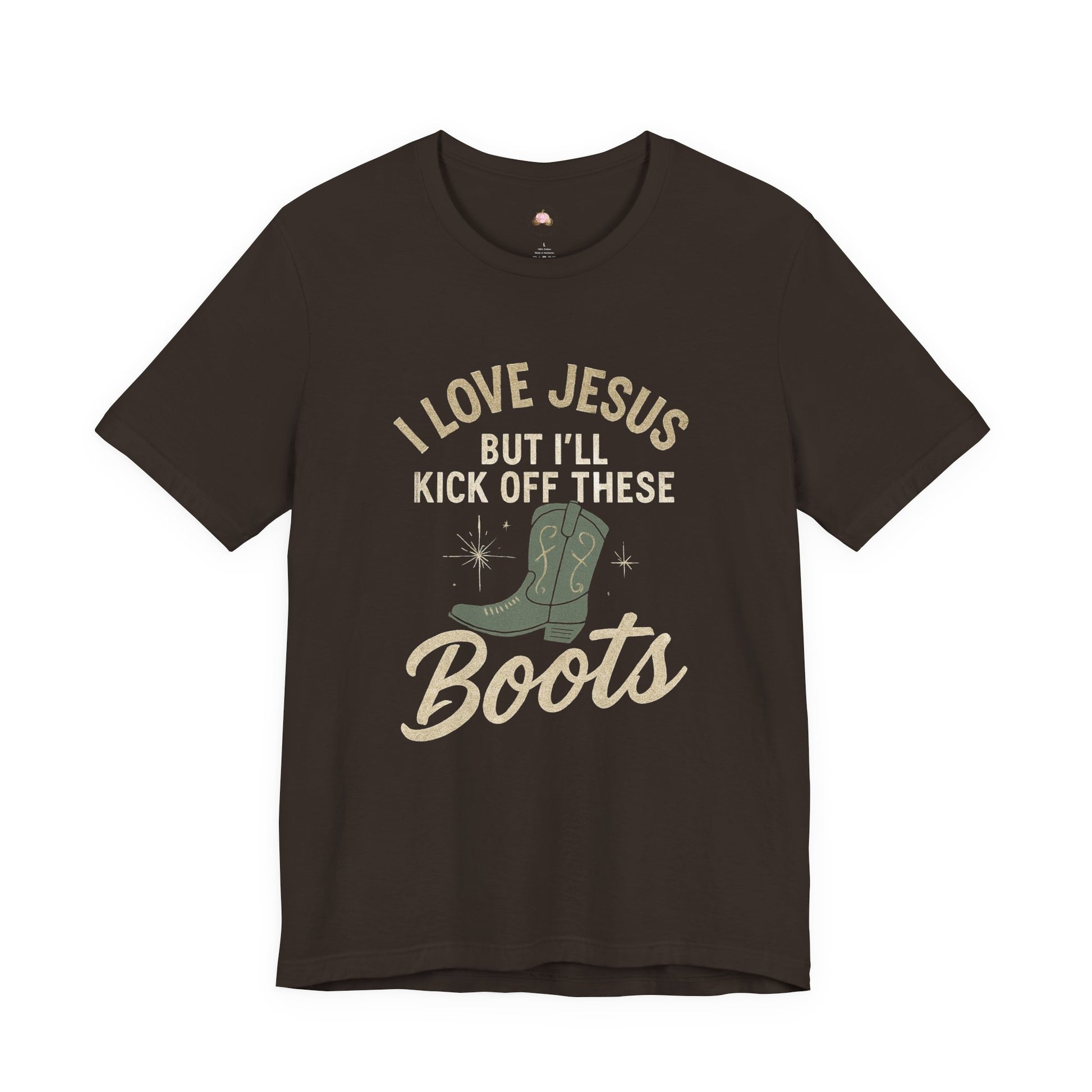 I Love Jesus But I’ll Kick Off These Boots Tee | Bougie Pumpkin Boutique - The Bougie Pumpkin Boutique
