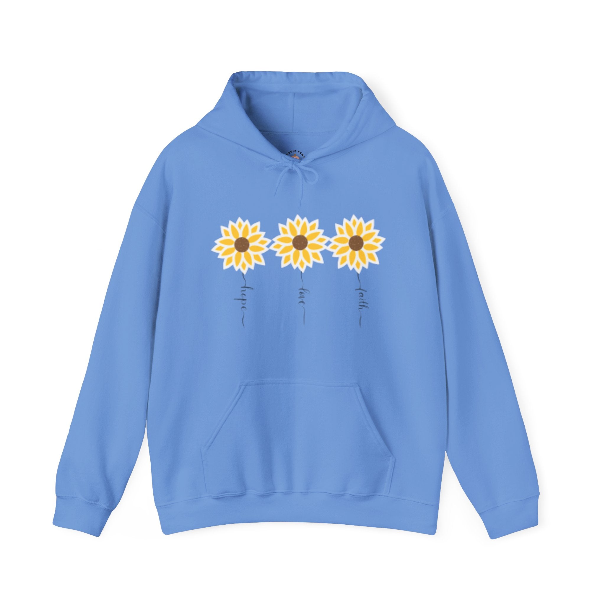 Faith, Hope, and Love Flowers Hoodie for Moms - Inspirational Unisex Hooded Sweatshirt
