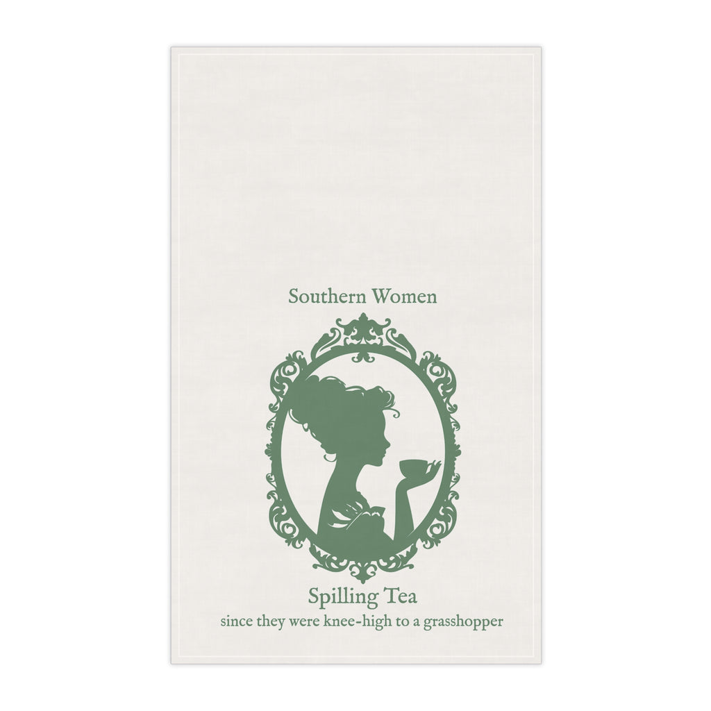 Tea Towel — Southern Women Spilling Tea Vintage Silhouette Kitchen Towel