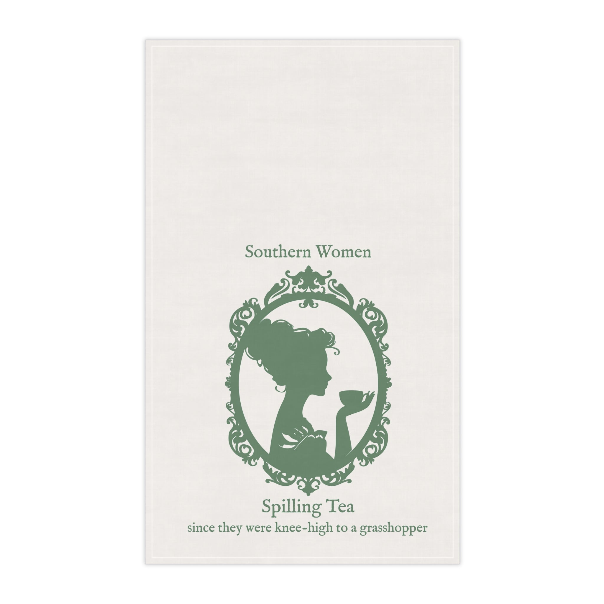 Tea Towel — Southern Women Spilling Tea Vintage Silhouette Kitchen Towel