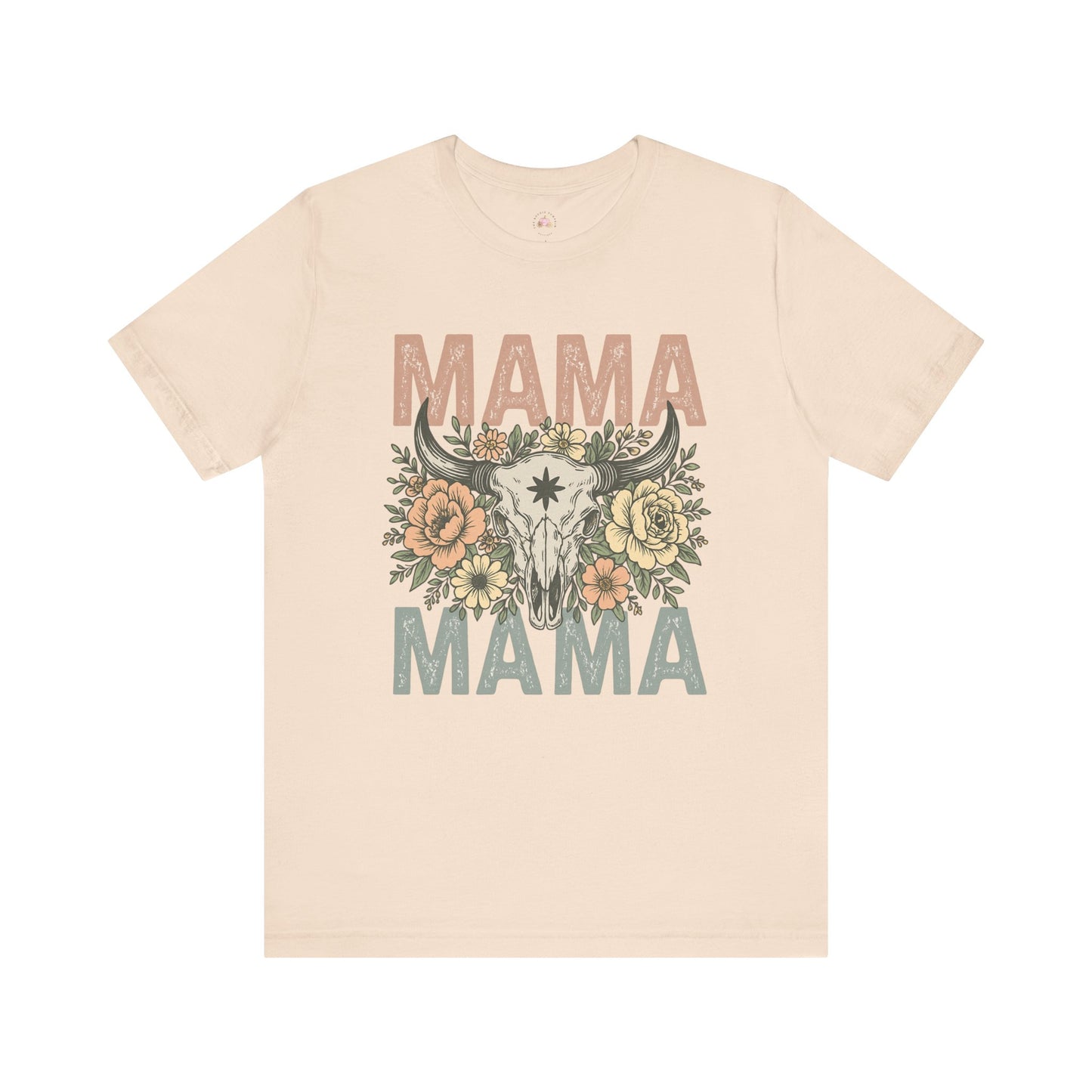 Western Floral “MAMA” Graphic Tee – Southern Boho Cow Skull Shirt - The Bougie Pumpkin Boutique