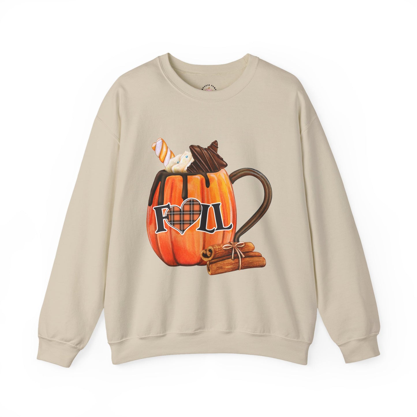 Autumn Vibes Pumpkin Mug Sweatshirt, Cozy Fall Clothing, Unisex Crewneck, Holiday Gift, Pumpkin Lovers, Casual Comfortable Sweatshirt