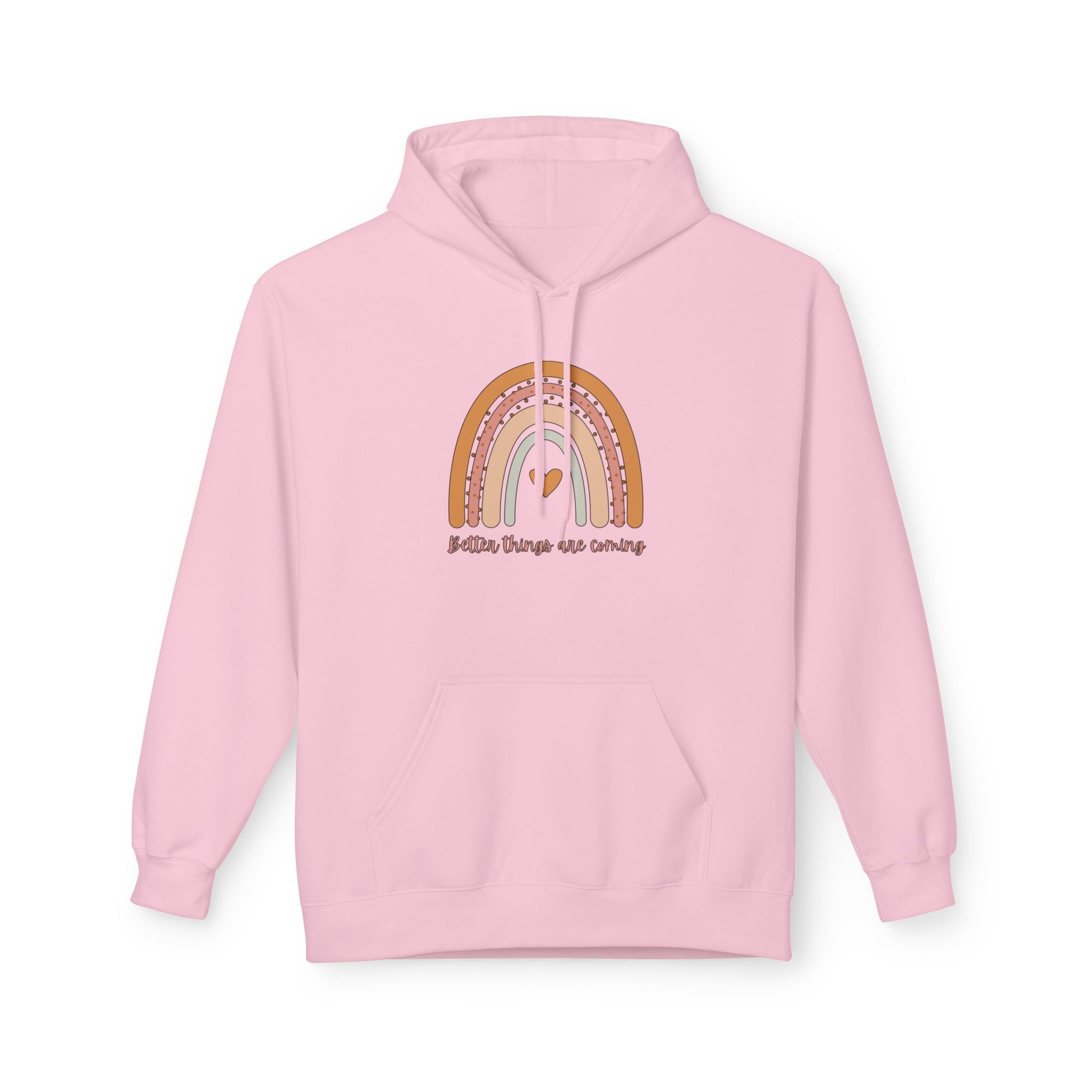 Hug in a Hoodie Rainbow Graphic Hoodie — 'Better Things Are Coming' Comfort Pullover