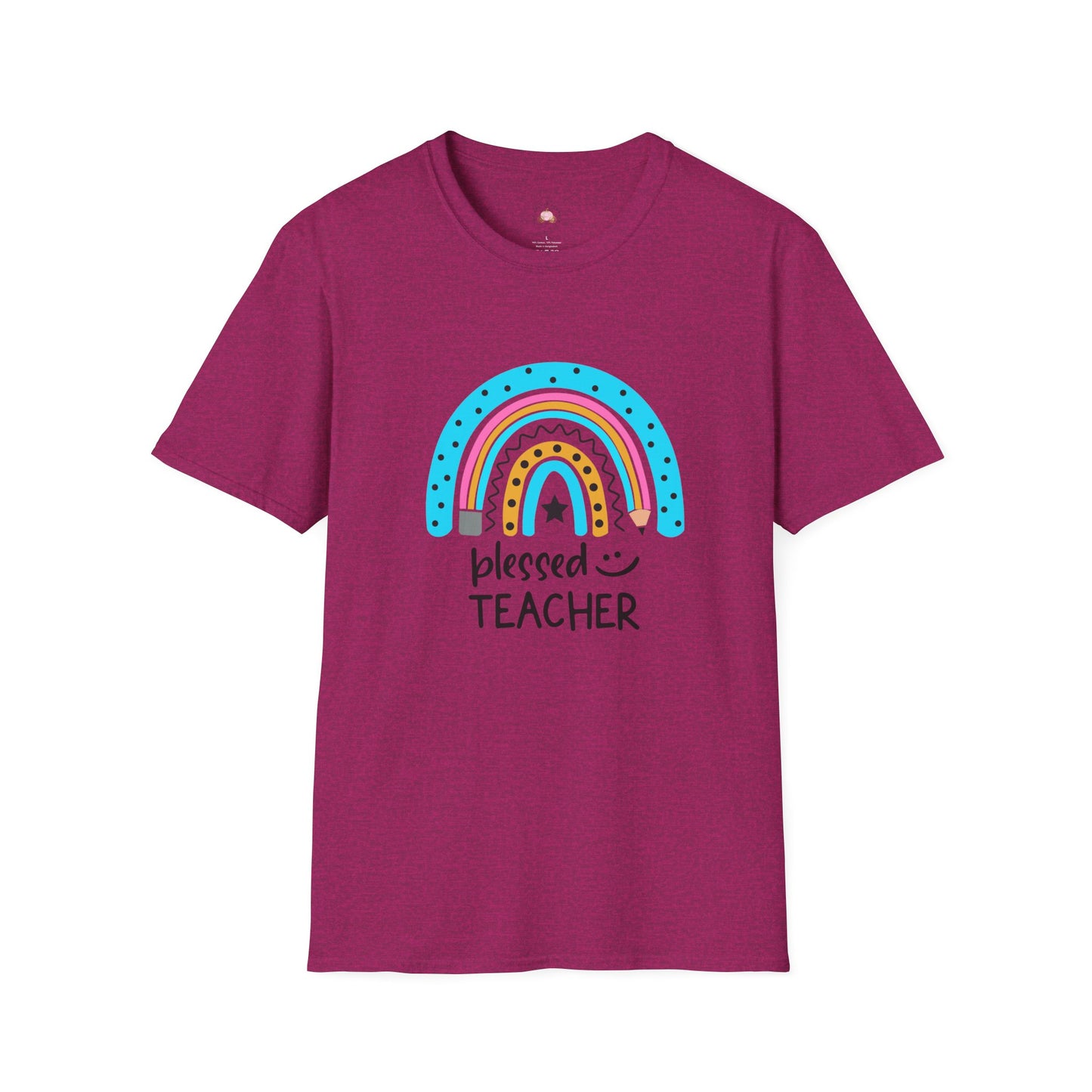 Rainbow Blessed Teacher T-Shirt, Teacher Gift, Inspirational Tee, Unisex Shirt, Back to School Fashion, Educator Appreciation