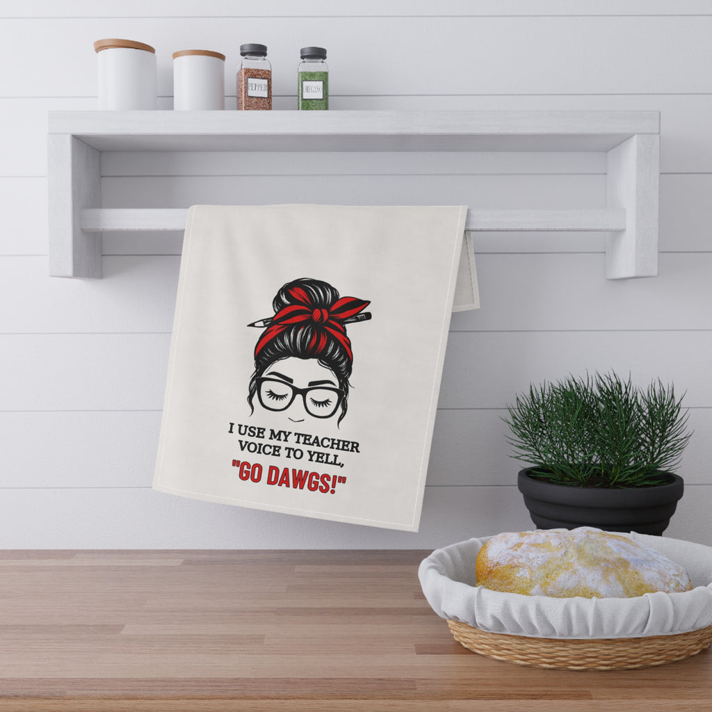 Teacher 'Go Dawgs!' Cotton Tea Towel — Funny Teacher Mom Kitchen Towel